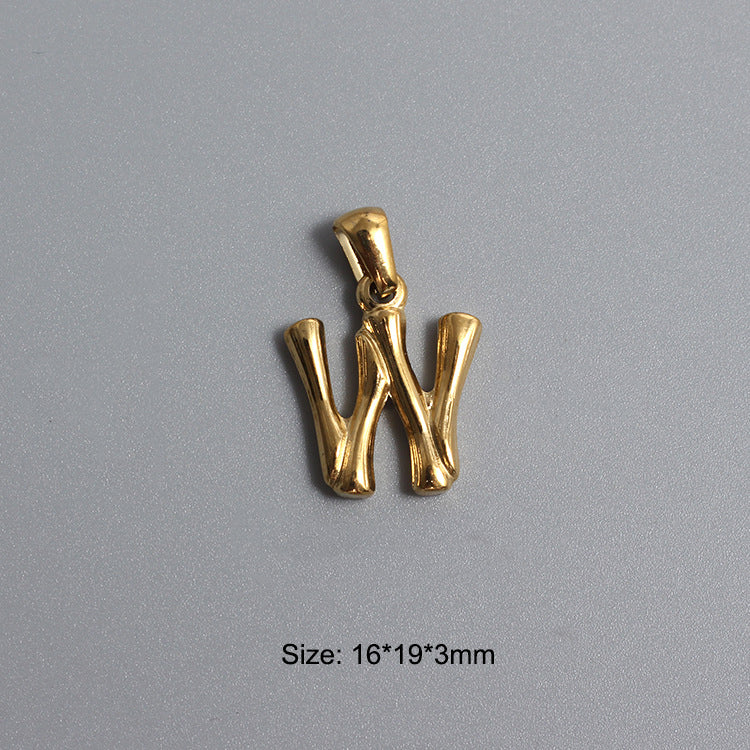 Stainless Steel Alphabet Charms N-Z