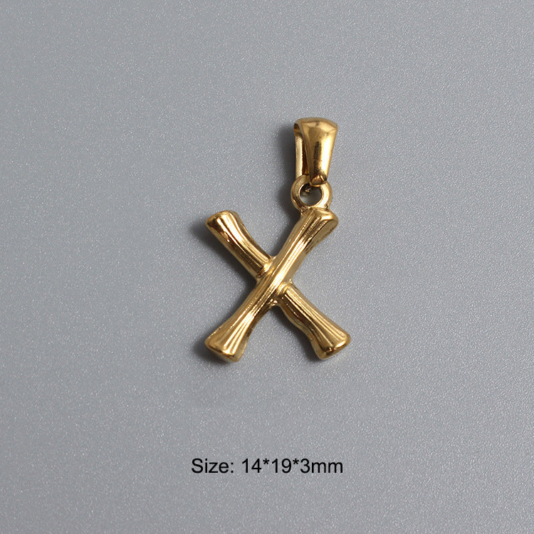 Stainless Steel Alphabet Charms N-Z
