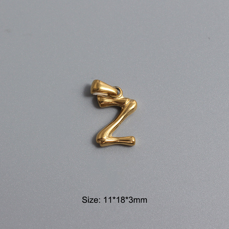 Stainless Steel Alphabet Charms N-Z