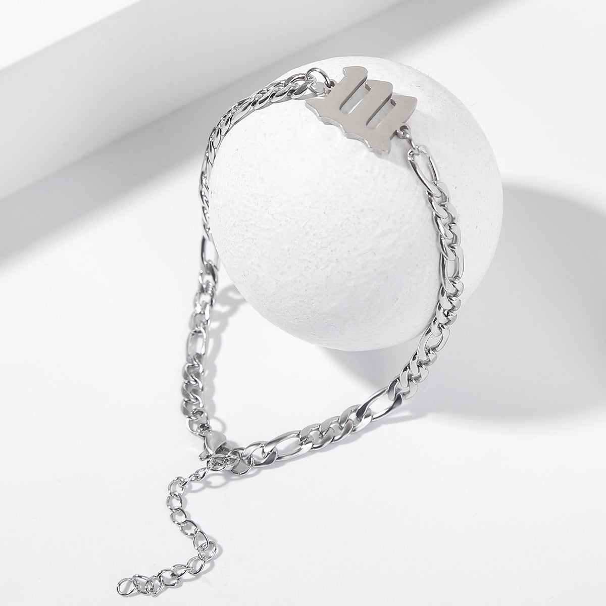 Stainless Steel Angle Number Bracelet