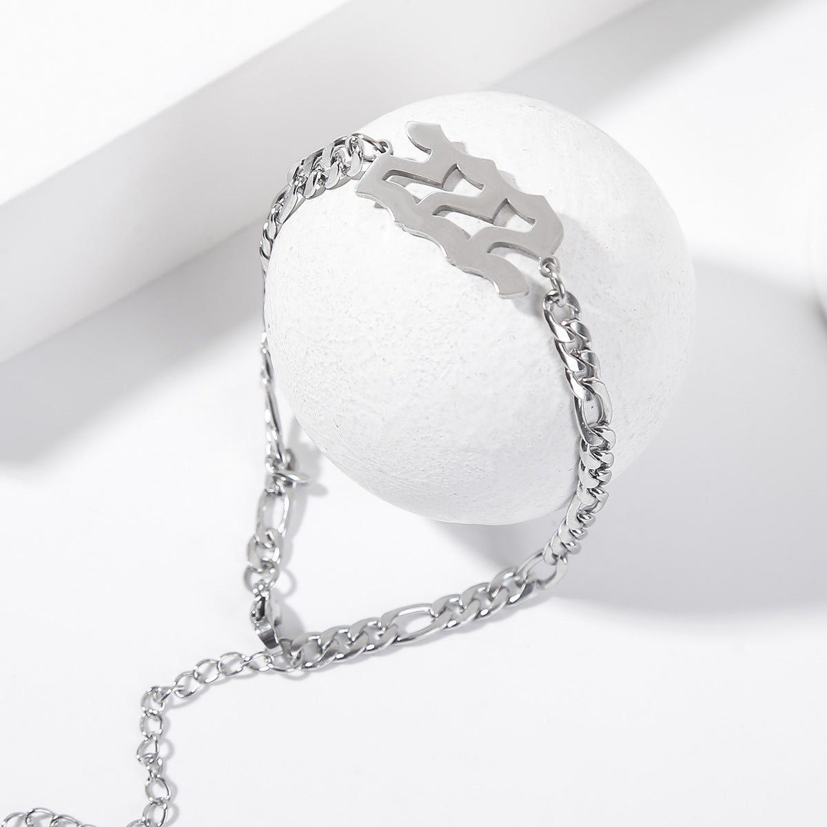Stainless Steel Angle Number Bracelet