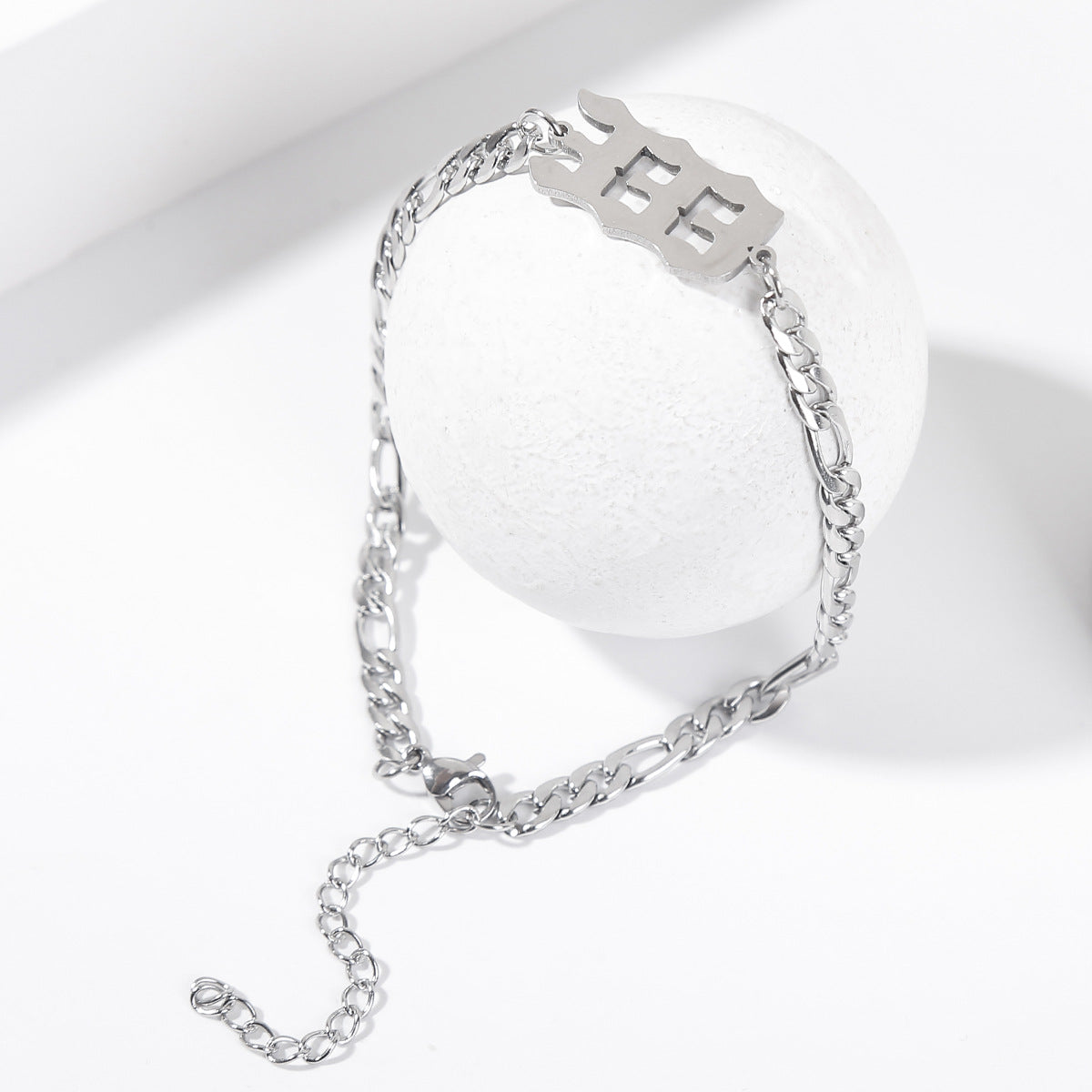 Stainless Steel Angle Number Bracelet