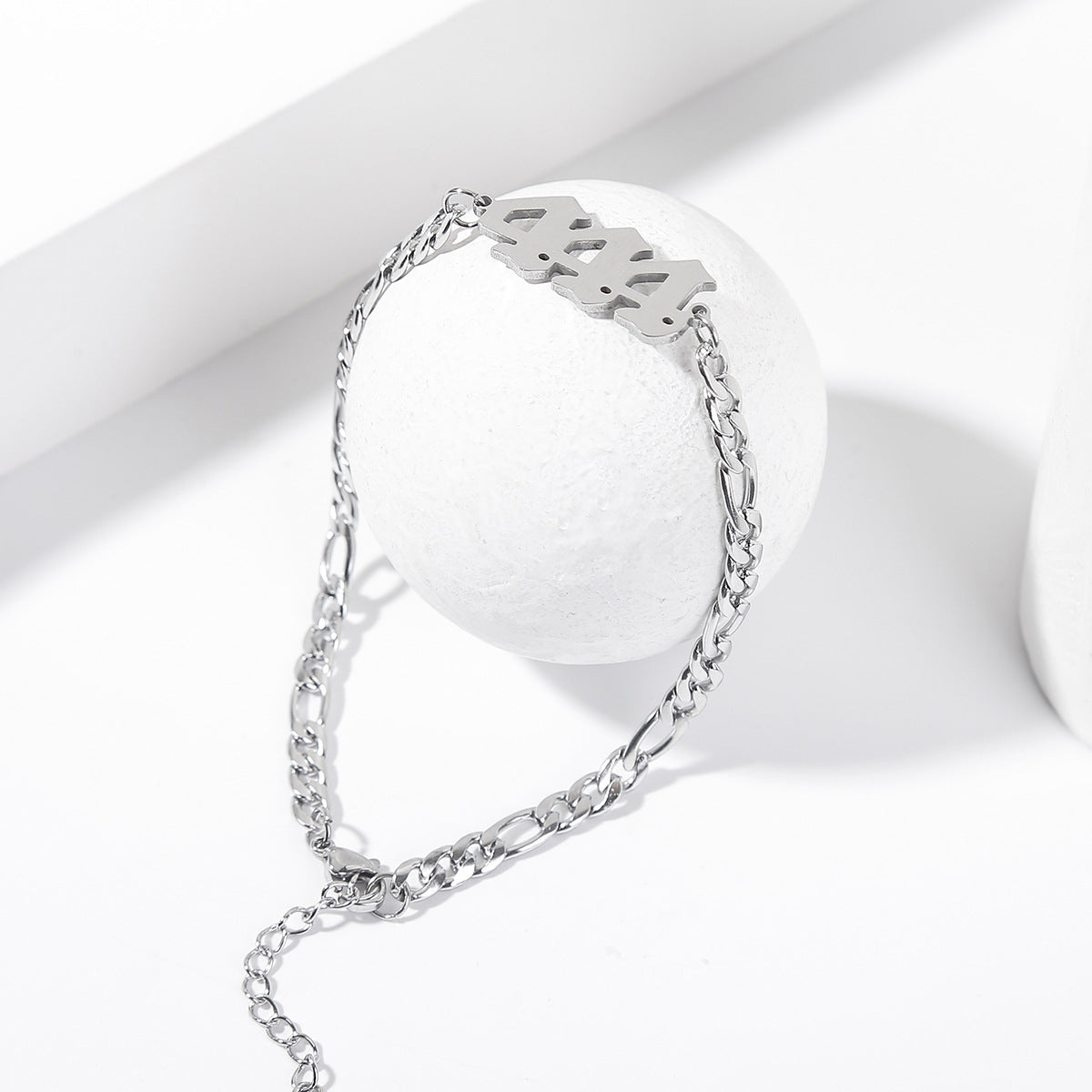 Stainless Steel Angle Number Bracelet