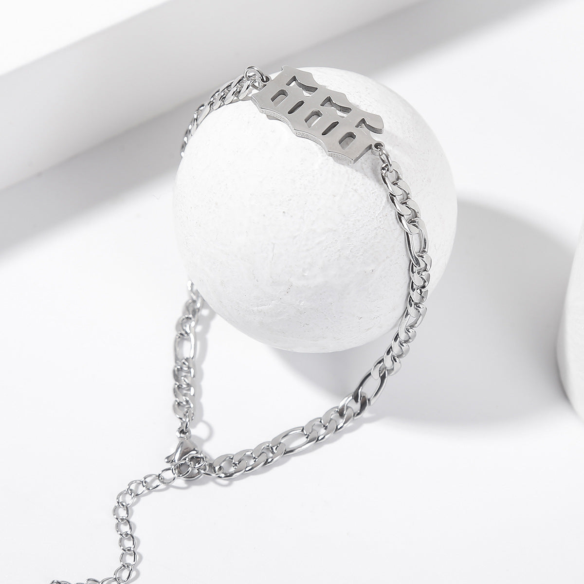 Stainless Steel Angle Number Bracelet