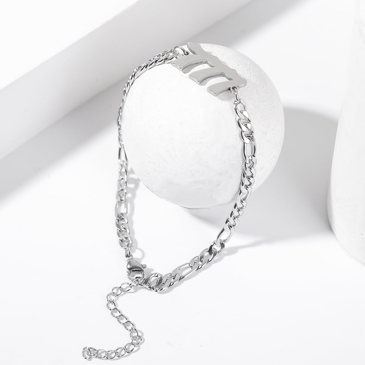 Stainless Steel Angle Number Bracelet