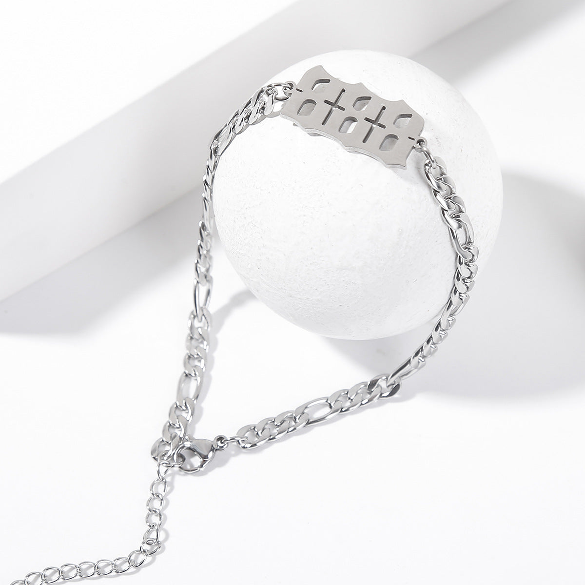 Stainless Steel Angle Number Bracelet