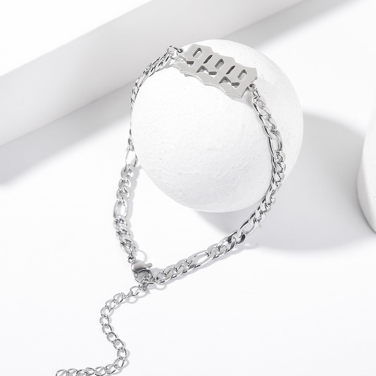 Stainless Steel Angle Number Bracelet