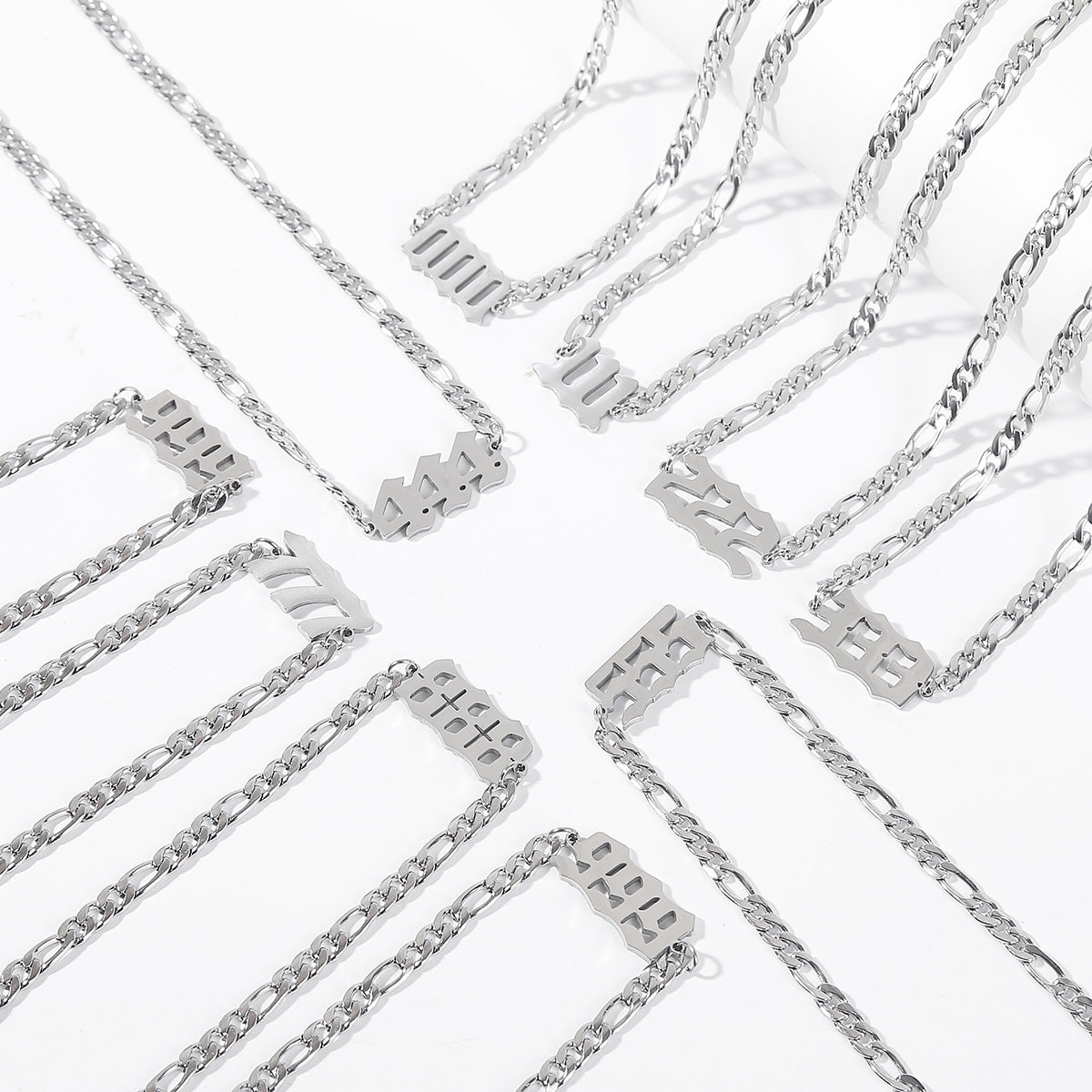 Stainless Steel Angle Number Bracelet