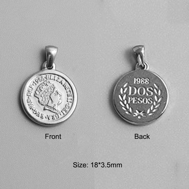 Titanium Stainless Steel Charm Sovereign Religions Coin Silver
