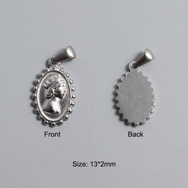Titanium Stainless Steel Charm Sovereign Religions Coin Silver