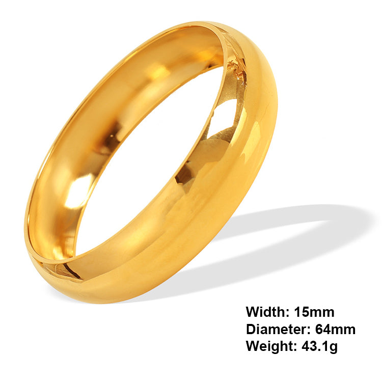 Stainless Steel Curved Surface Cuff Bangle