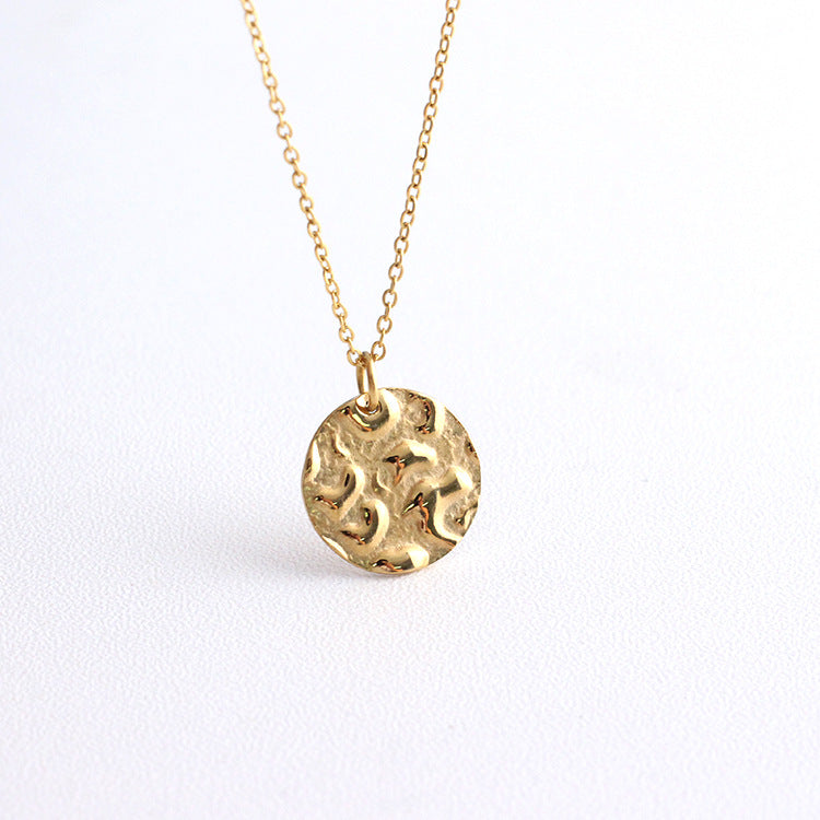 Stainless Steel Teardrop Texture Necklace