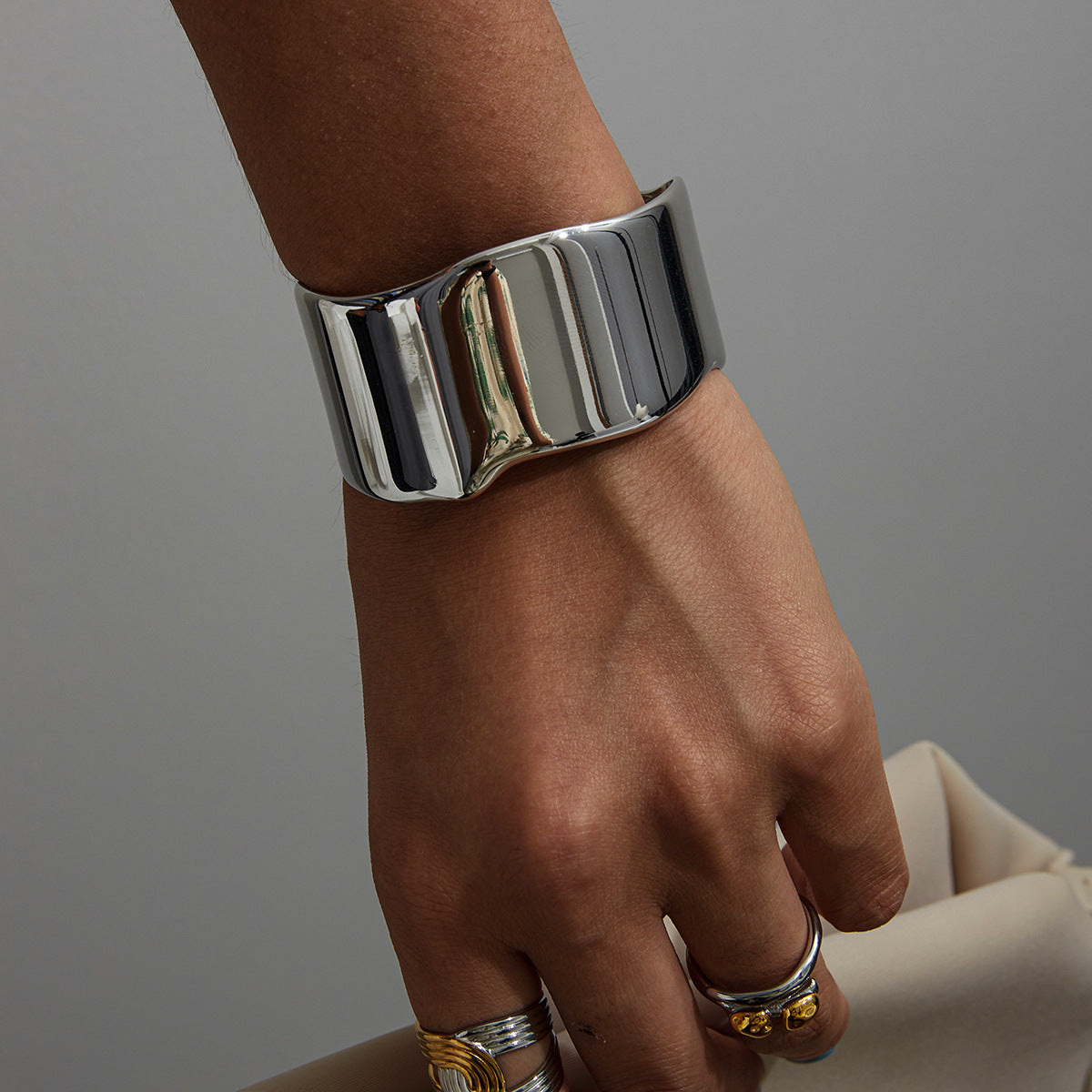Stainless Steel Thick Cuff Bangle (Copy)
