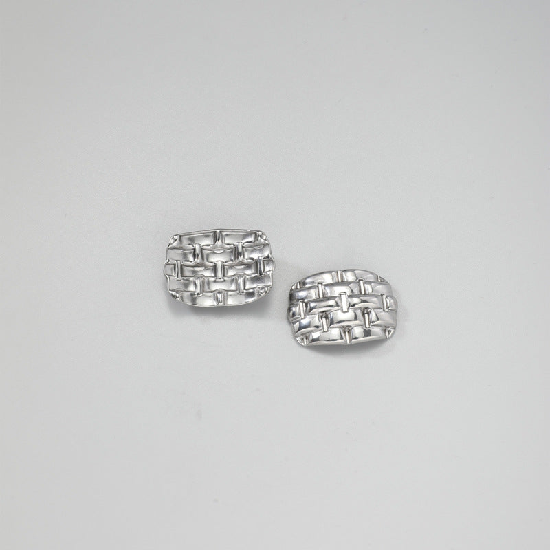 Stainless Steel Wheat Texture Earrings