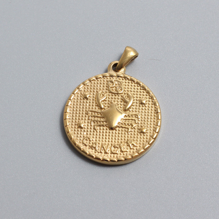 Stainless Steel Zodiac Charms Gold Silver