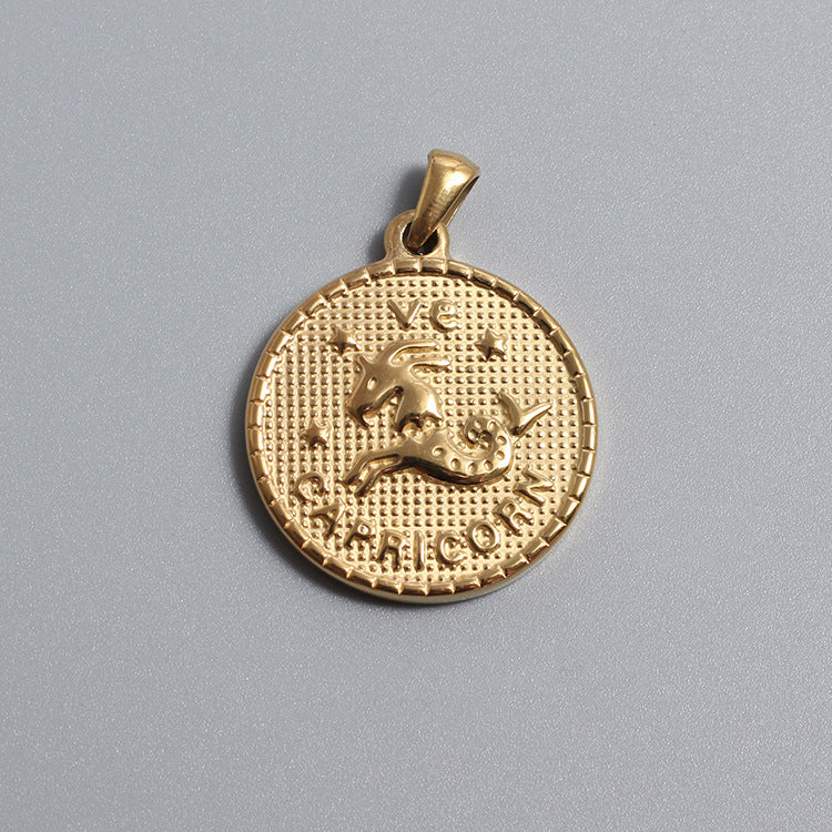 Stainless Steel Zodiac Charms Gold Silver