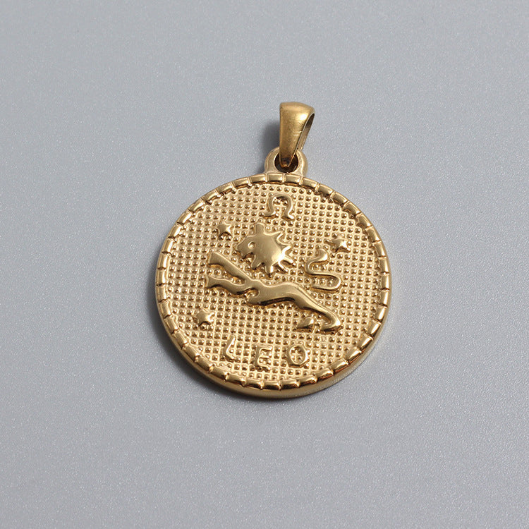 Stainless Steel Zodiac Charms Gold Silver