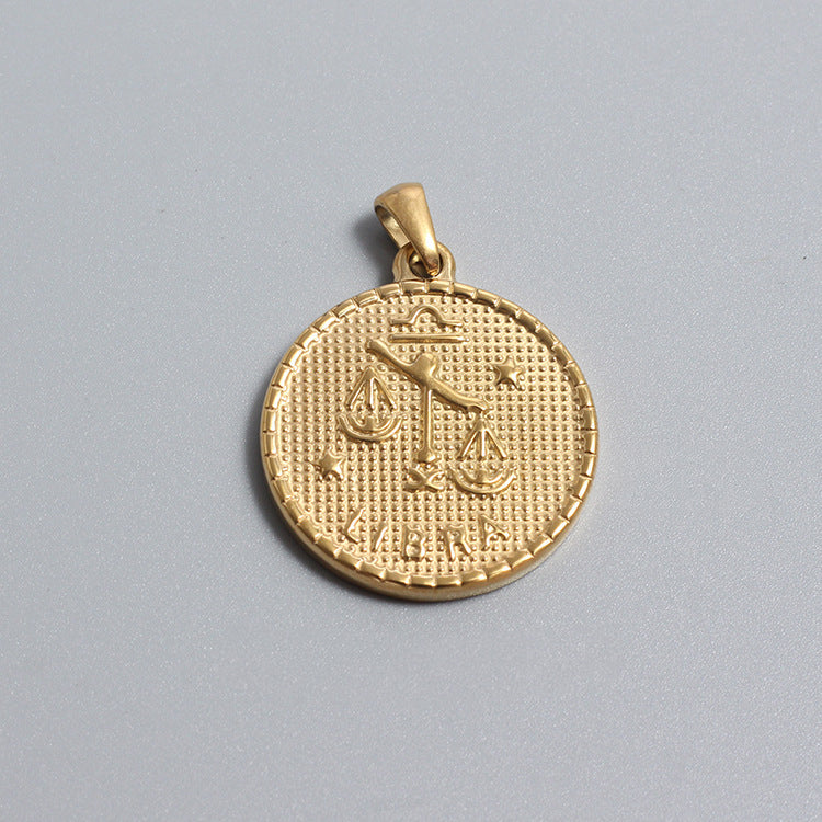 Stainless Steel Zodiac Charms Gold Silver