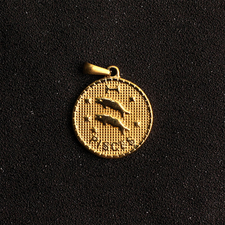 Stainless Steel Zodiac Charms Gold Silver
