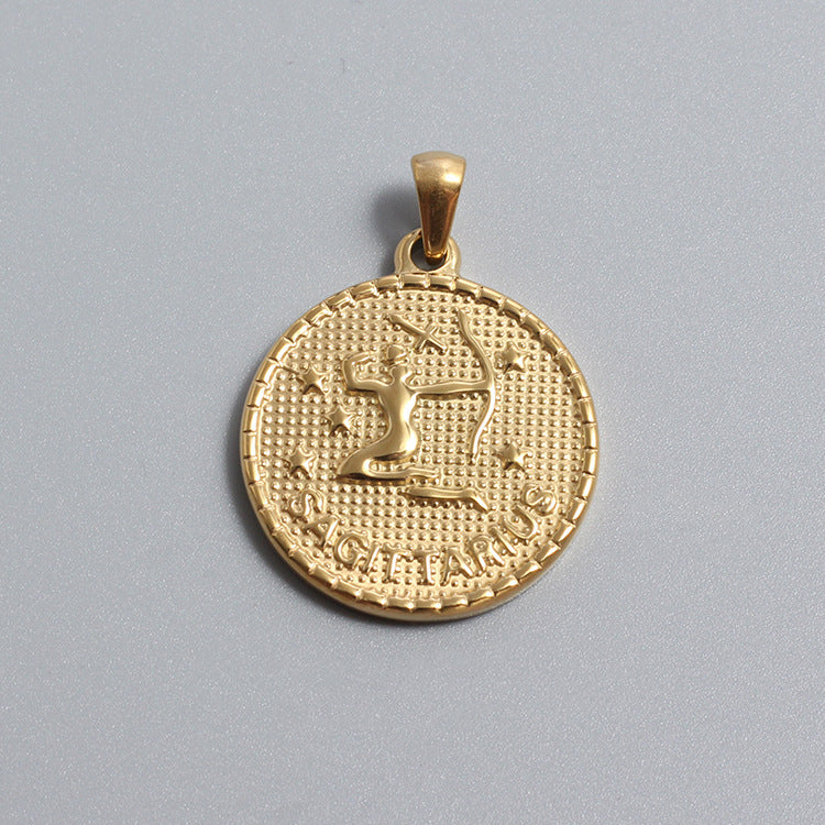 Stainless Steel Zodiac Charms Gold Silver