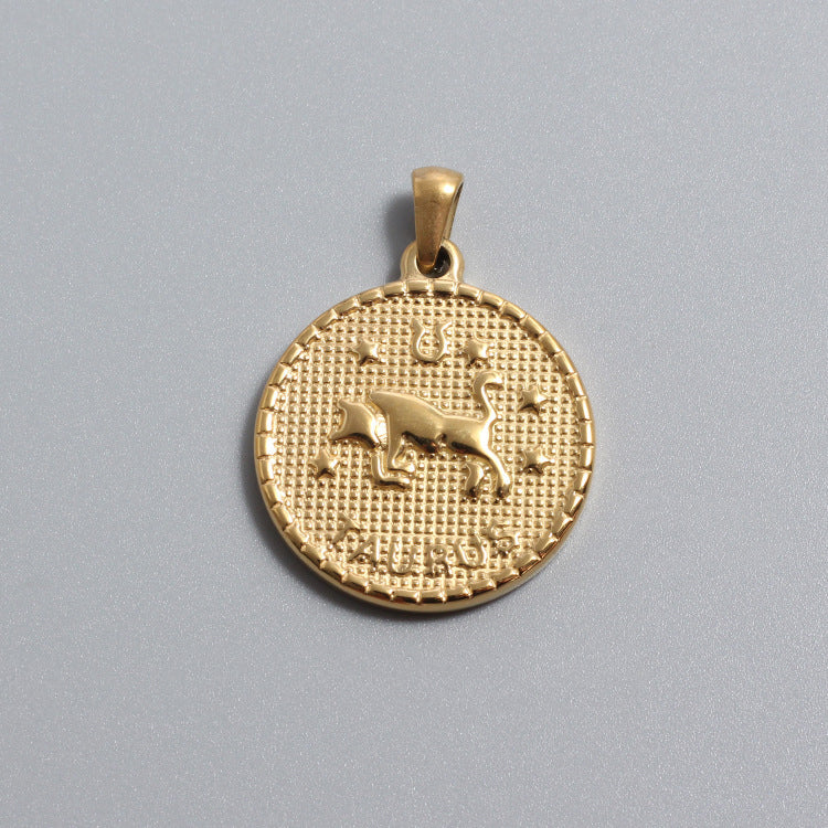 Stainless Steel Zodiac Charms Gold Silver