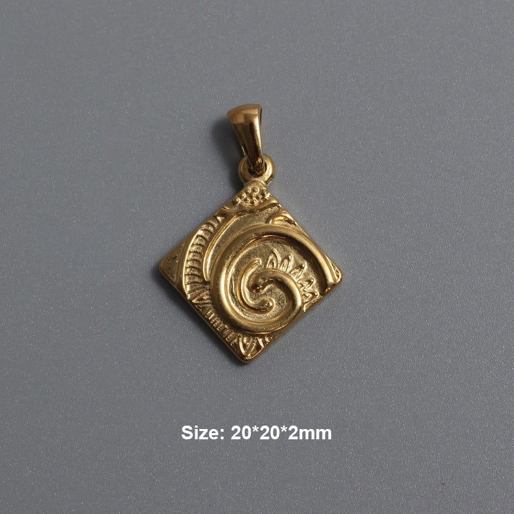 A gold plating swirl shell design stainless steel charm