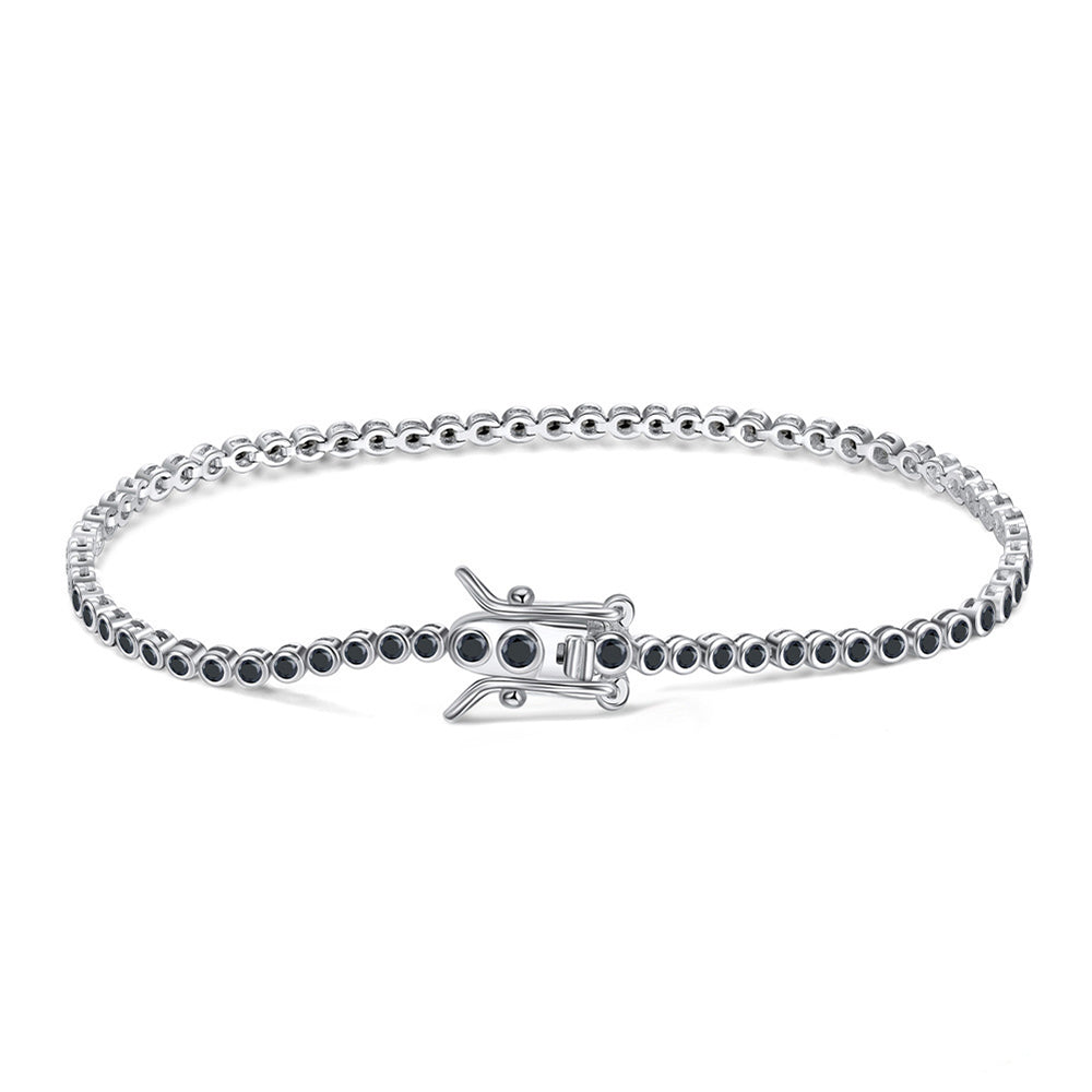 Sterling Silver Black Zirconia Tennis Bracelet