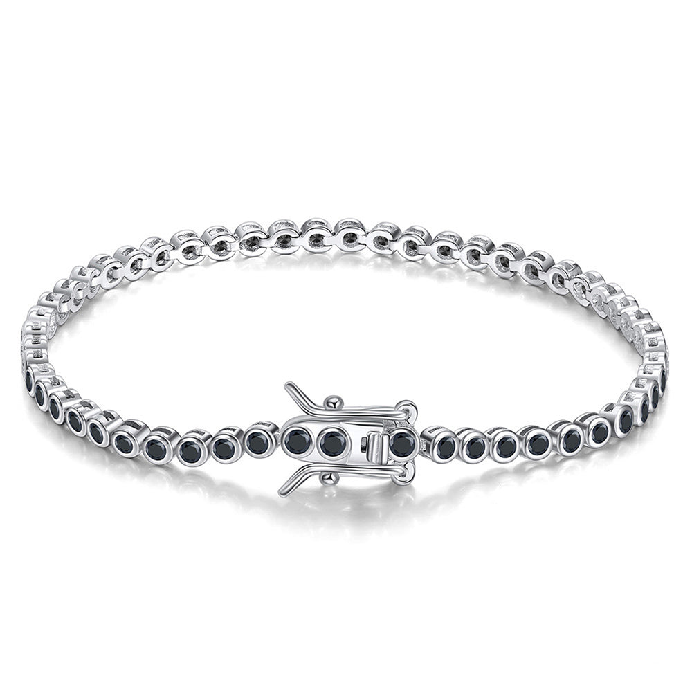 Sterling Silver Black Zirconia Tennis Bracelet