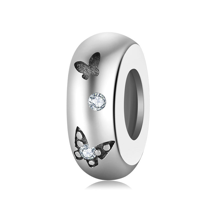 Sterling Silver Simple Charm Bracelet Spacer Beads