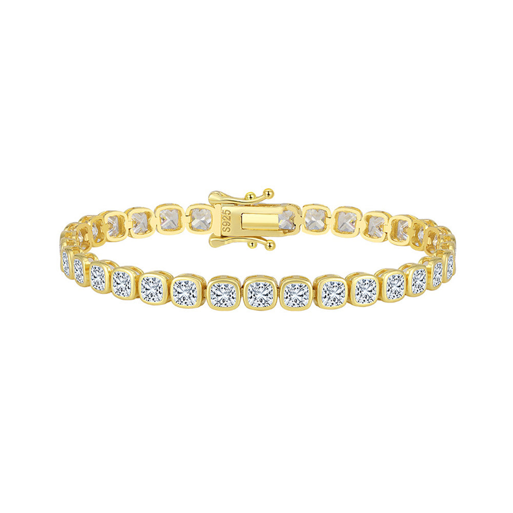 Sterling Silver Cushion Tennis Bracelet