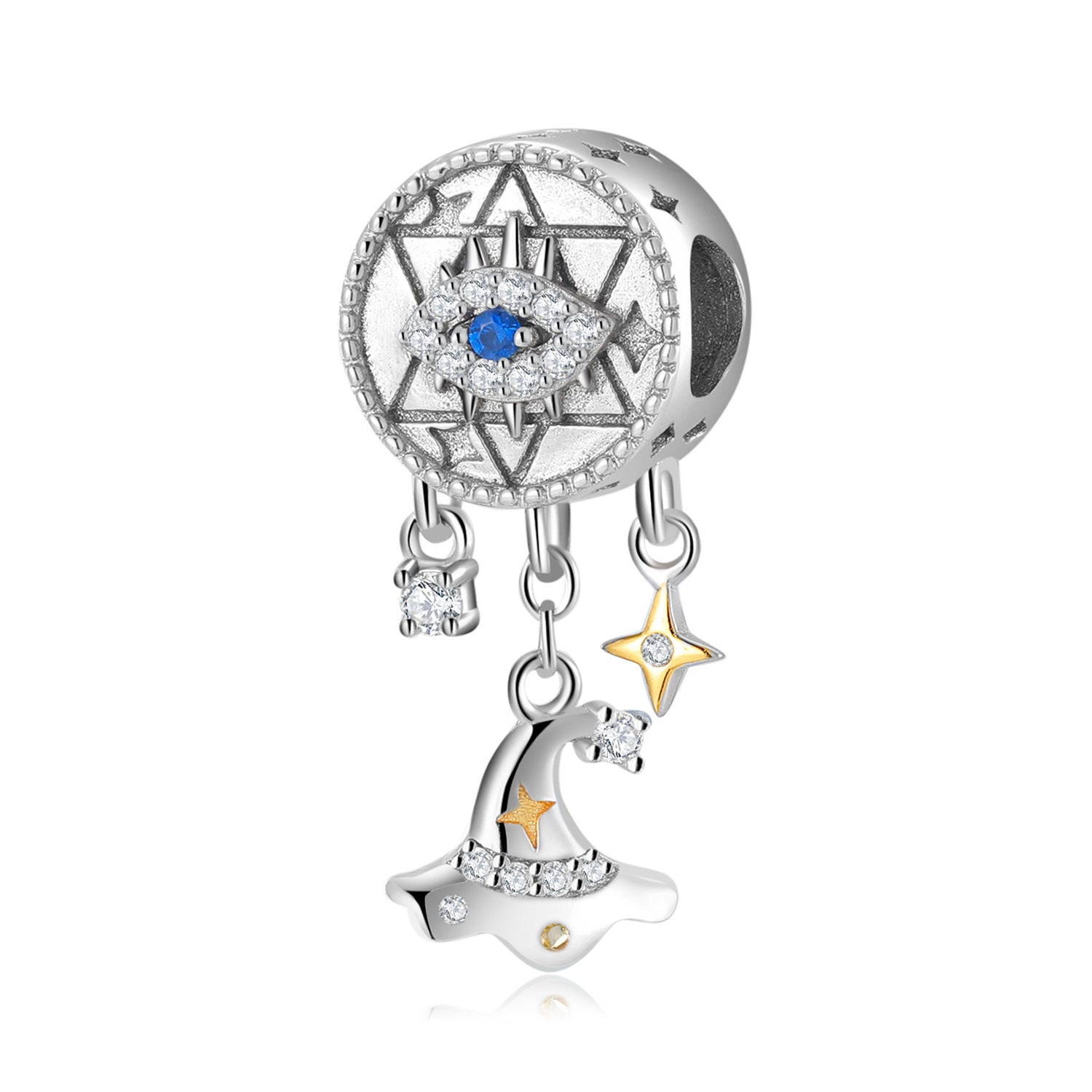 Sterling Silver Dream Catcher And Evil Eye Charm
