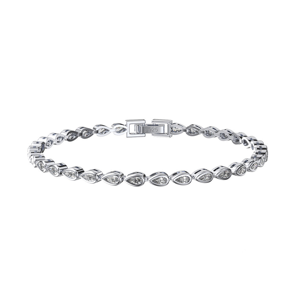 Sterling Silver Drop Tennis Bracelet