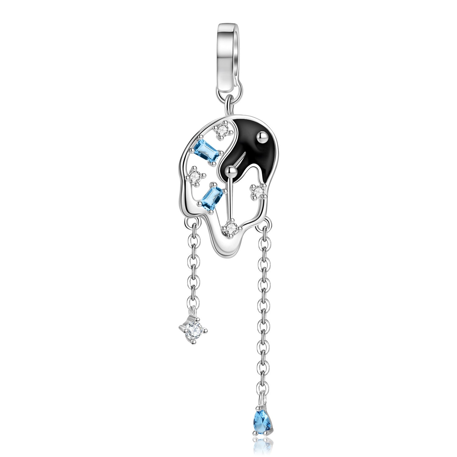 Sterling Silver Melted Clock Charm