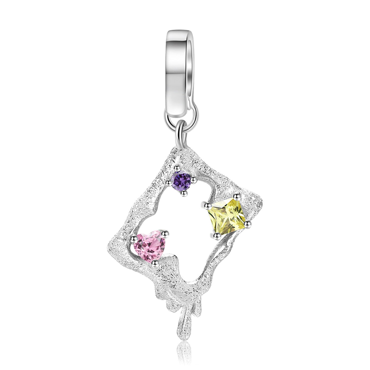 Sterling Silver Melted Photo Frame Charm