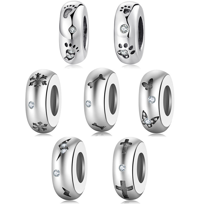 Sterling Silver Simple Charm Bracelet Spacer Beads