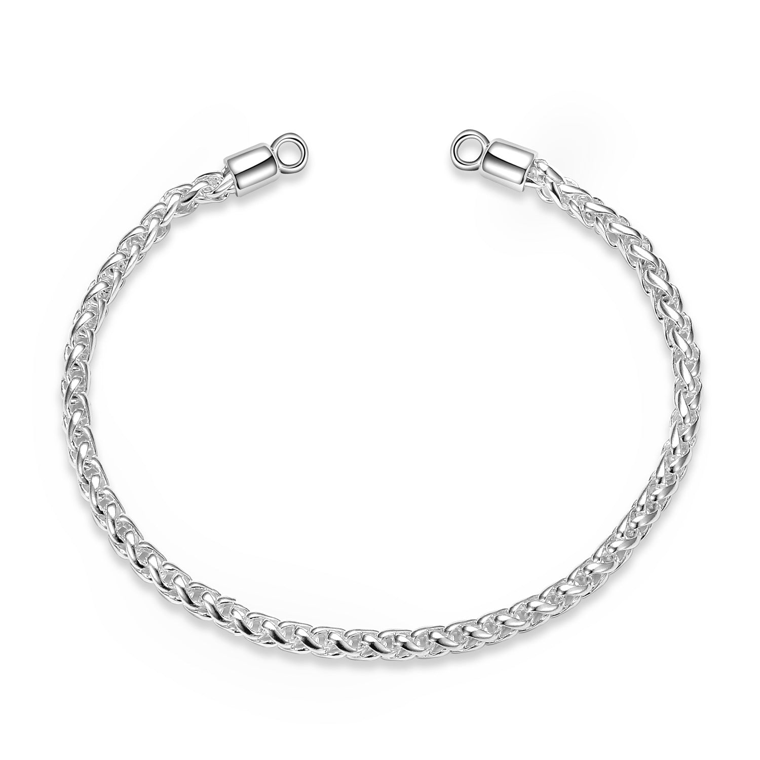 A sterling silver wheat chain bracelet for DIY bracelet