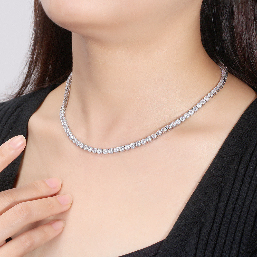 Sterling Silver Zirconia Tennis Necklace
