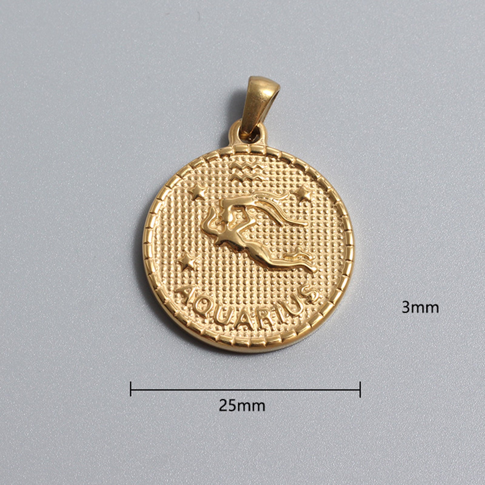 Custom Stainless Steel Zodiac Charms Gold Silver