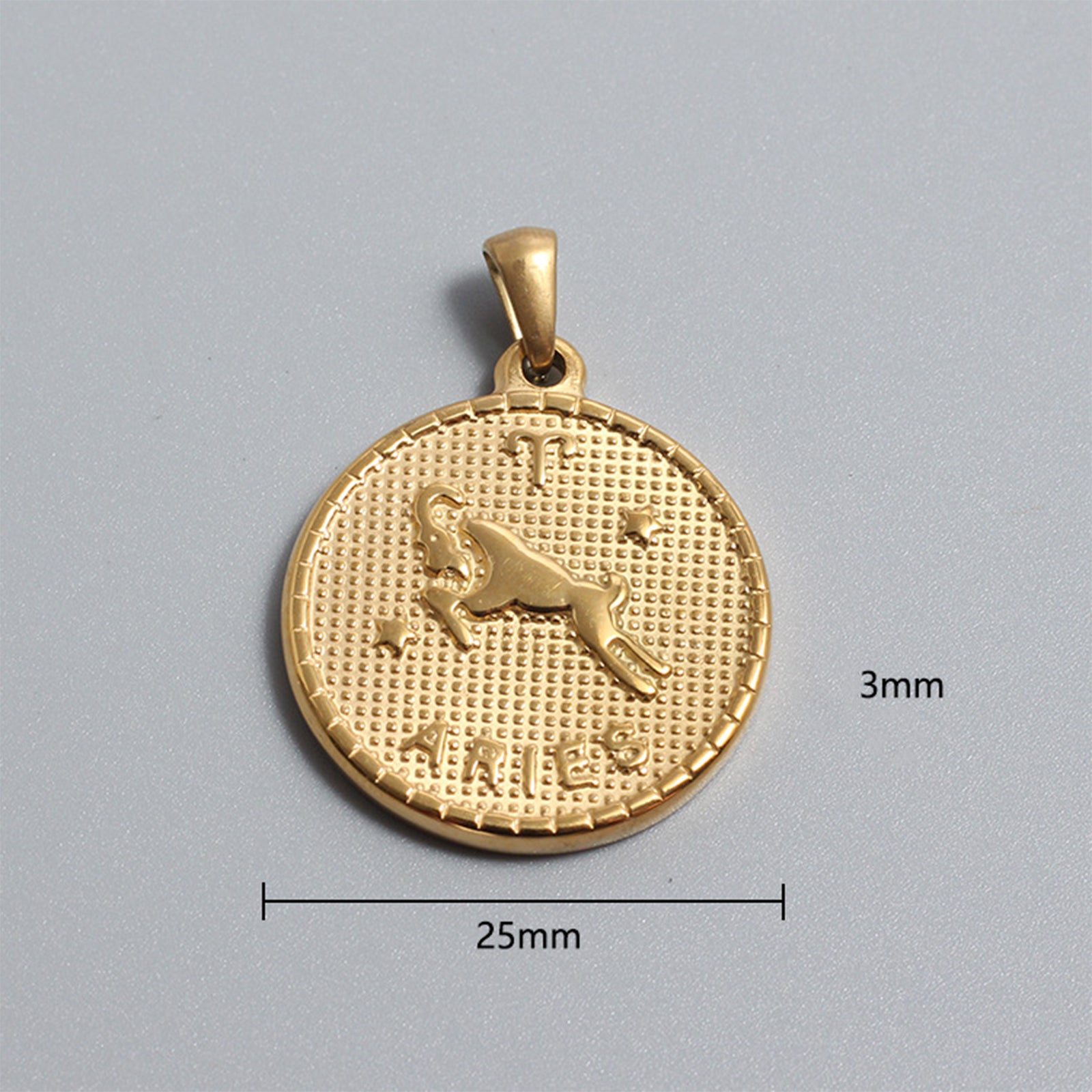 Custom Stainless Steel Zodiac Charms Gold Silver