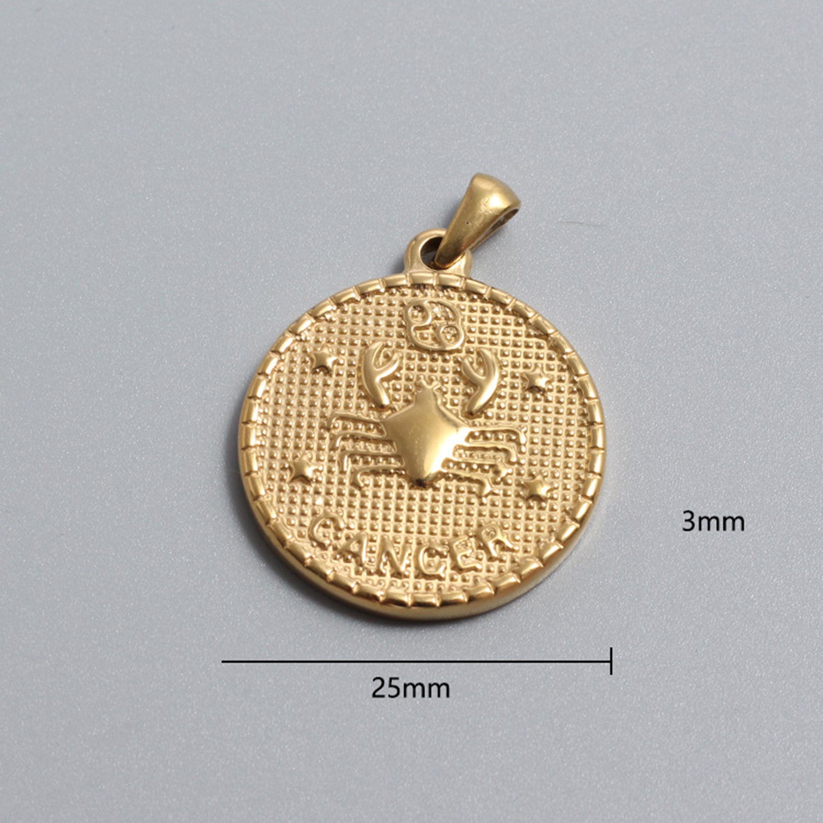 Custom Stainless Steel Zodiac Charms Gold Silver