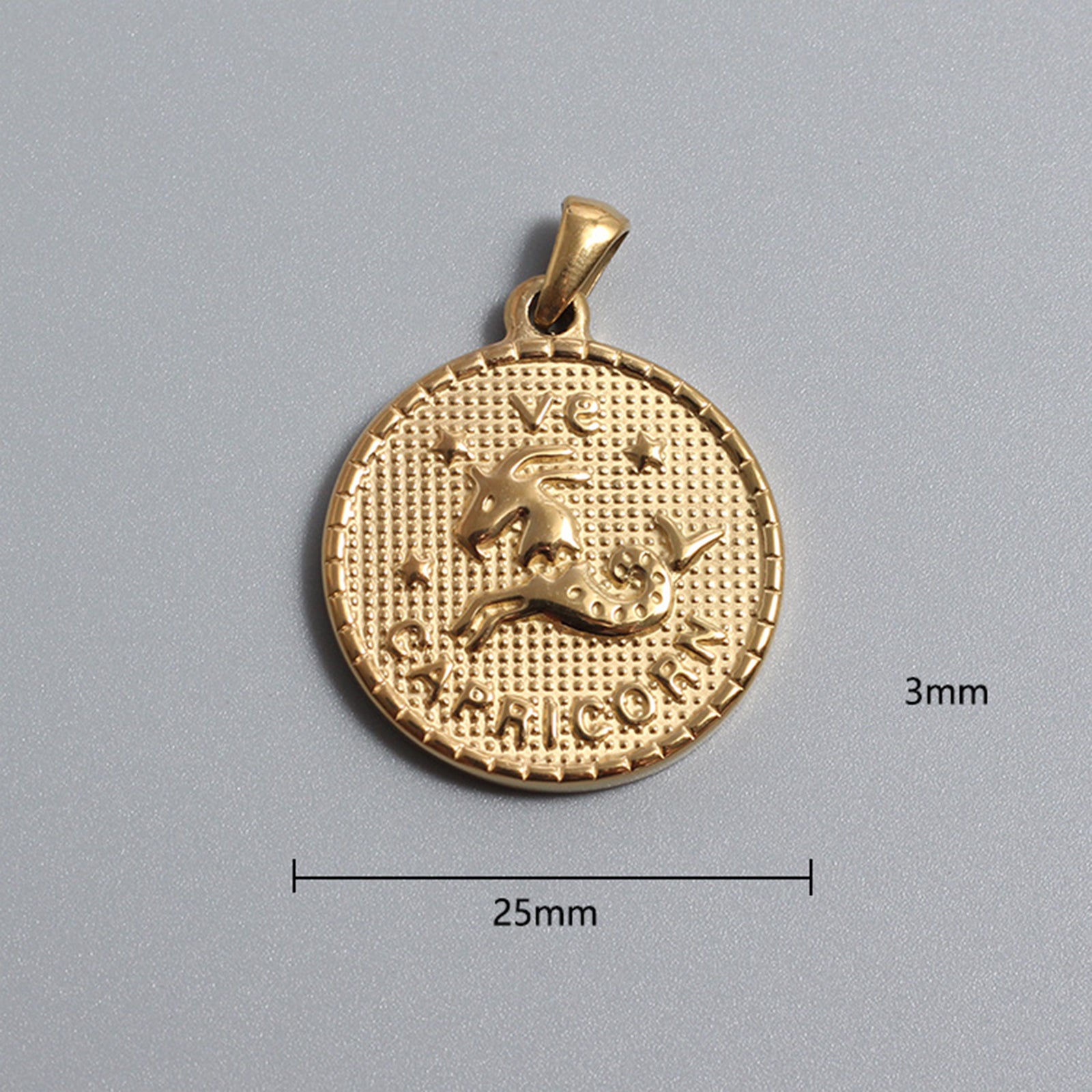 Custom Stainless Steel Zodiac Charms Gold Silver