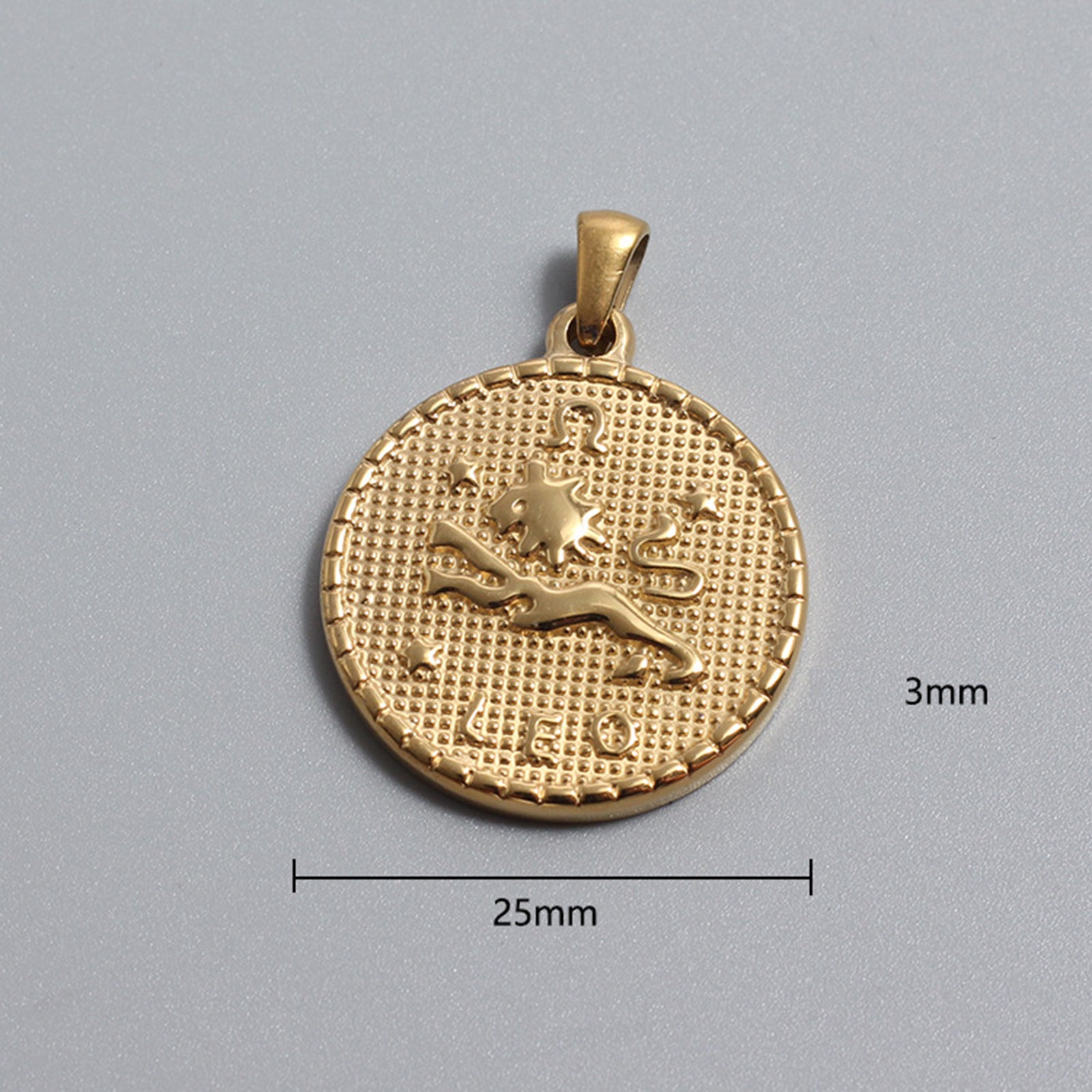 Custom Stainless Steel Zodiac Charms Gold Silver