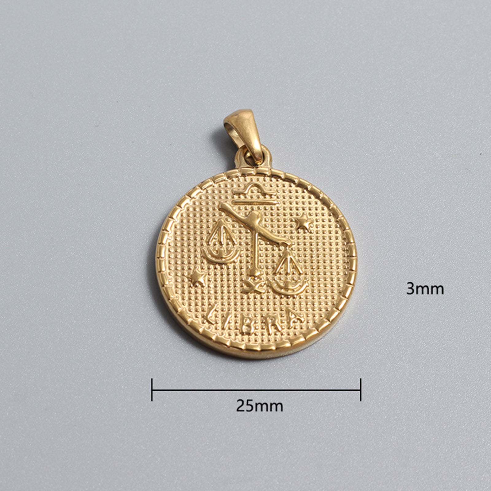 Custom Stainless Steel Zodiac Charms Gold Silver