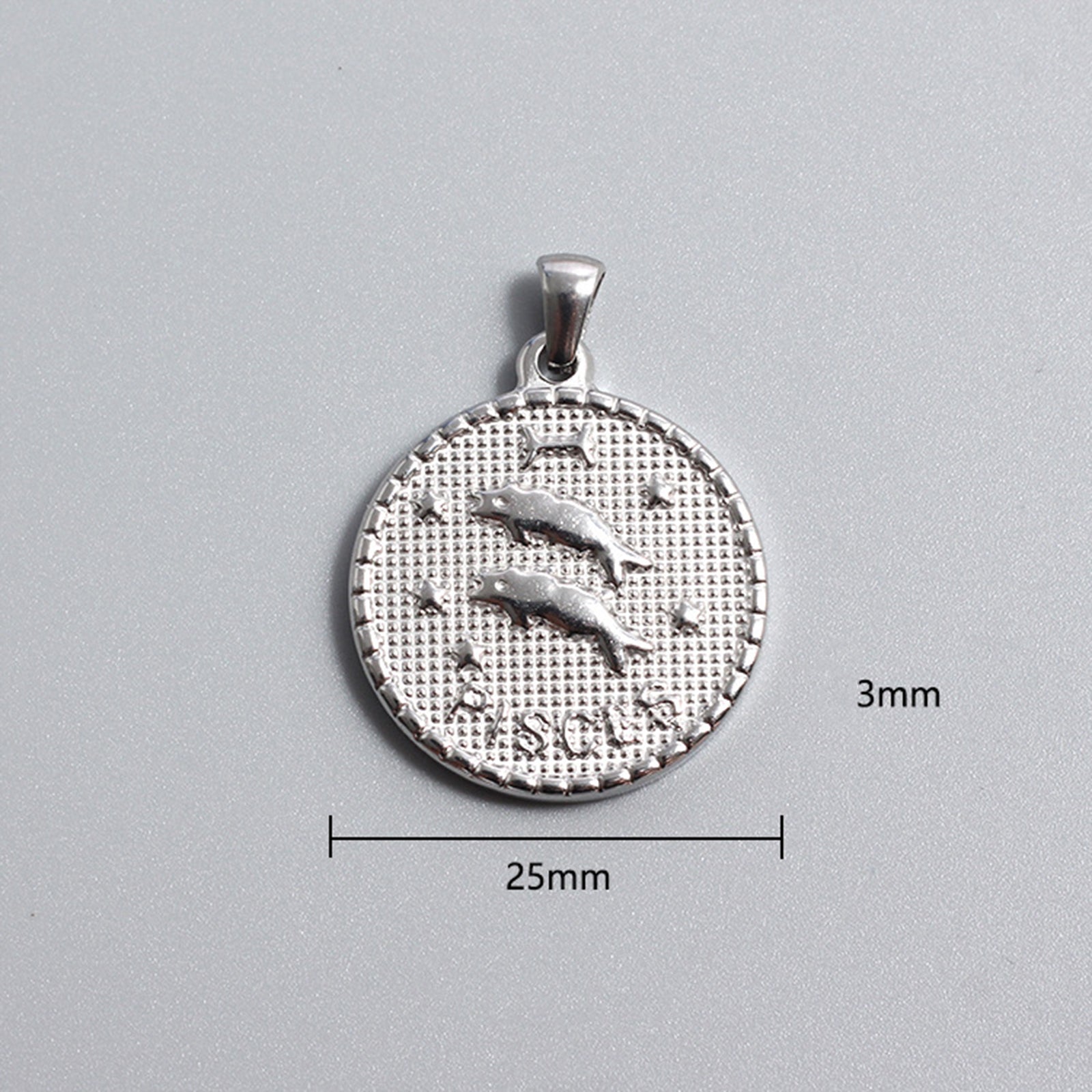 Custom Stainless Steel Zodiac Charms Gold Silver