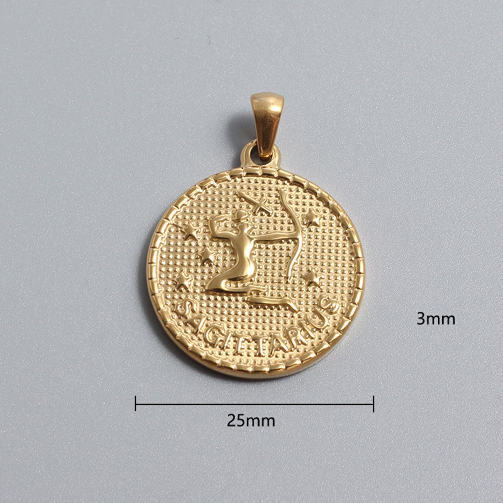 Custom Stainless Steel Zodiac Charms Gold Silver