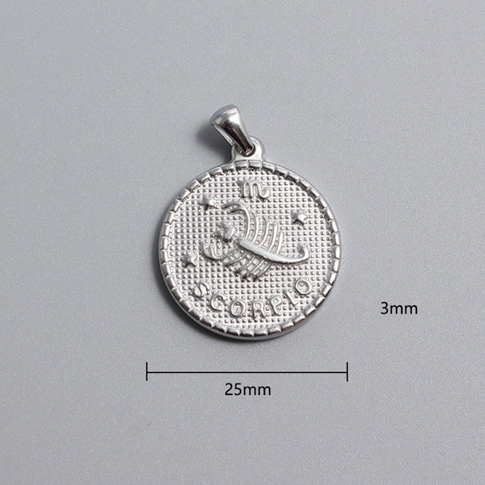 Custom Stainless Steel Zodiac Charms Gold Silver