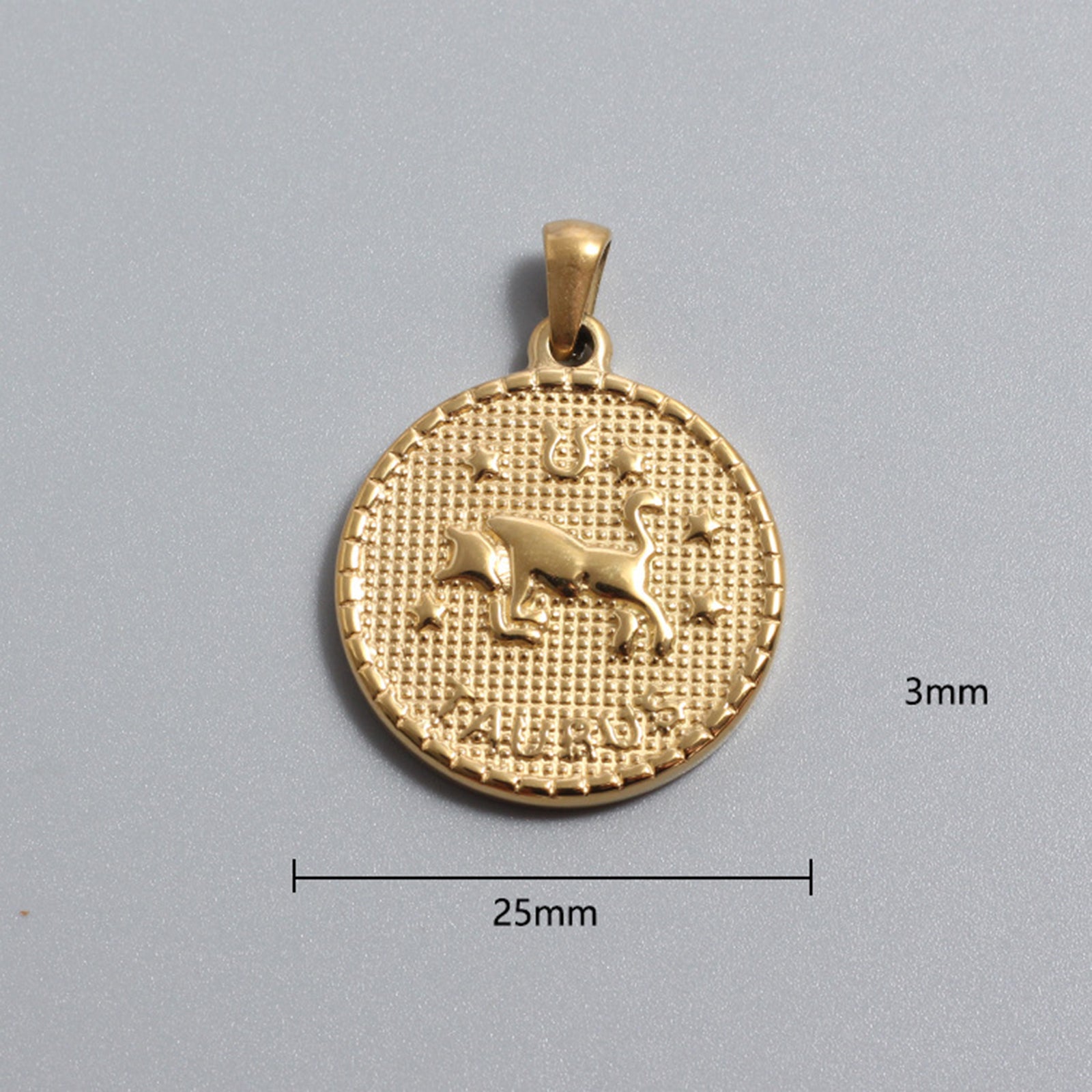 Custom Stainless Steel Zodiac Charms Gold Silver