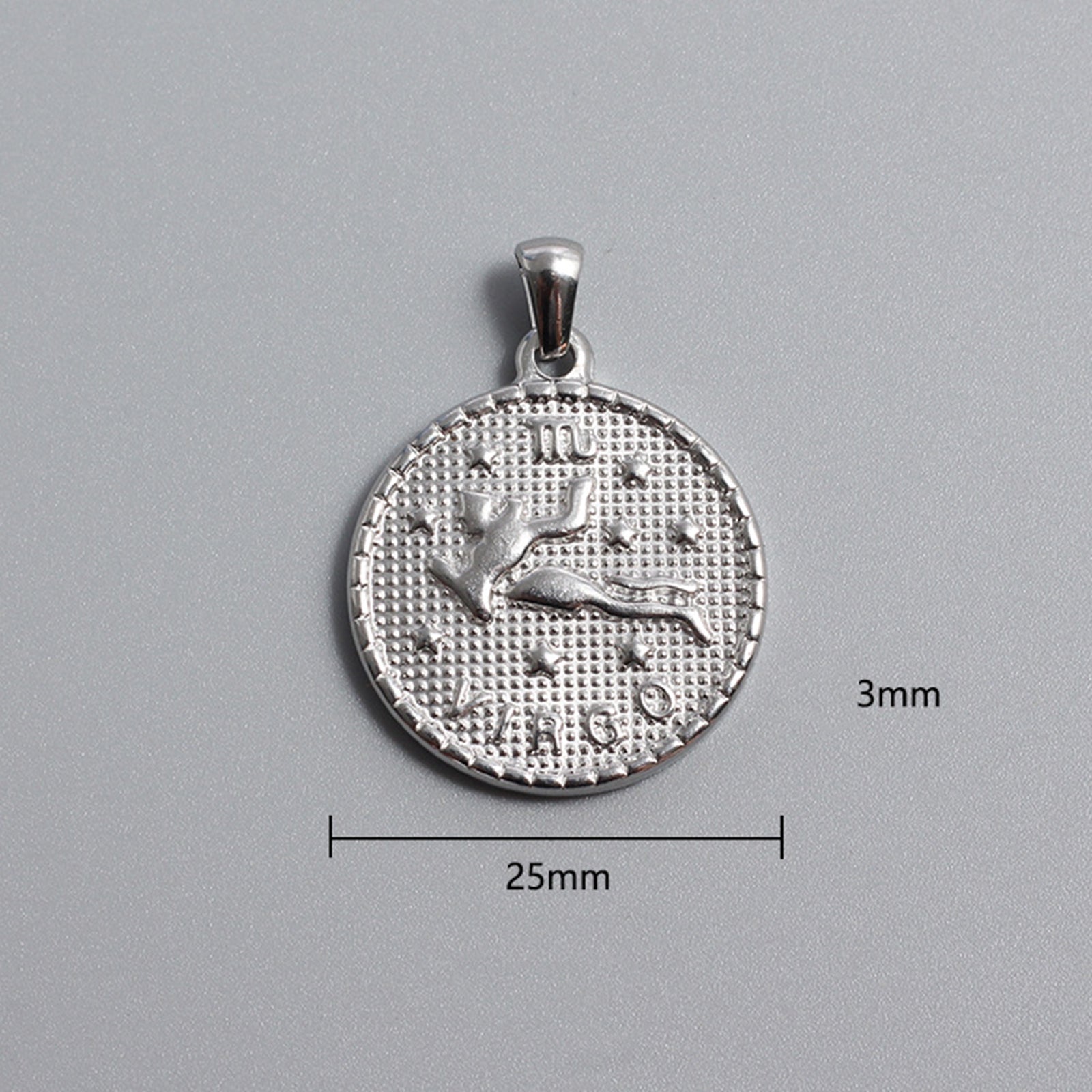 Custom Stainless Steel Zodiac Charms Gold Silver