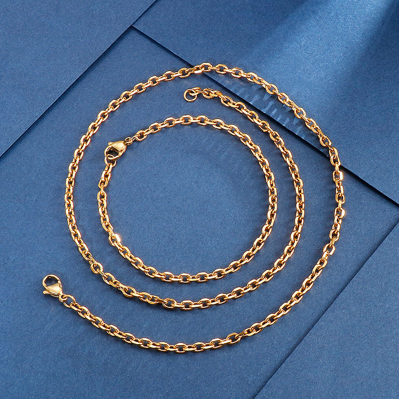 Titanium Stainless Steel  Chain Necklace 3-5mm