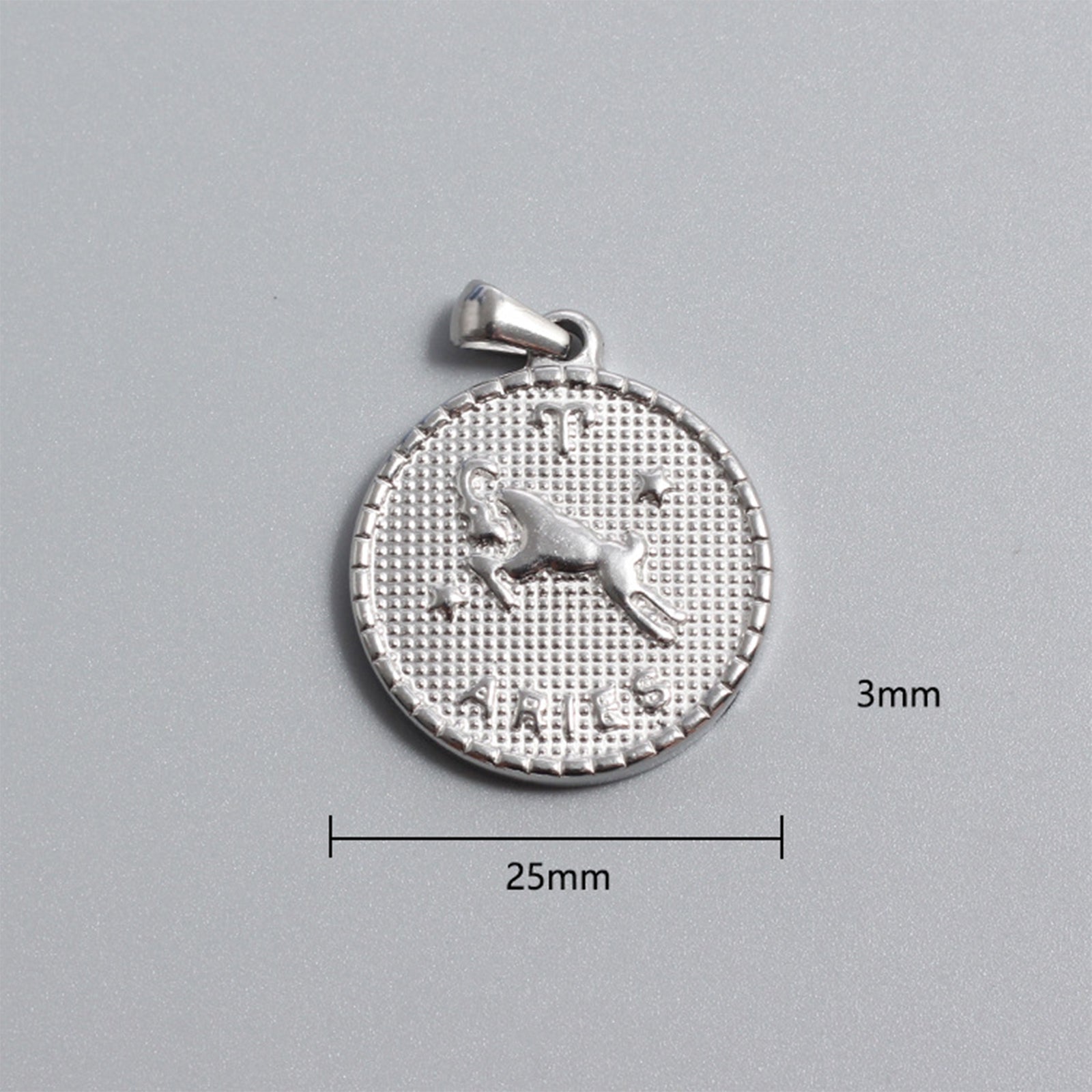 Custom Stainless Steel Zodiac Charms Gold Silver